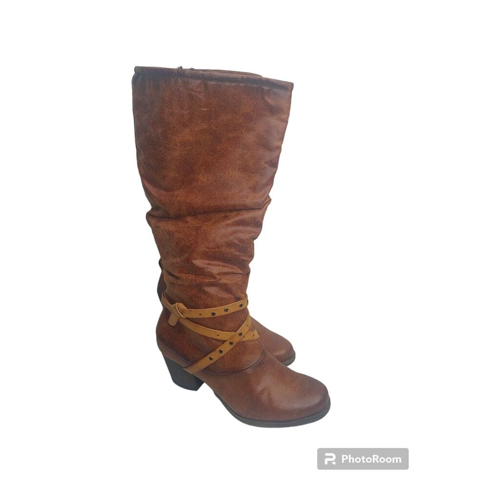 Knee High Boots, Size 8.5, NEW Bear Trap,Brown, Alysha,14.5” Tall Stretch Panels